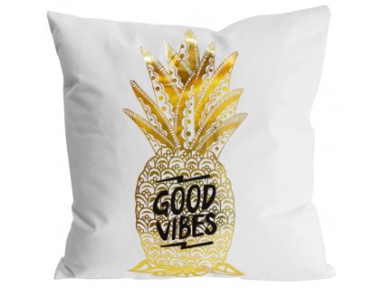 Polštář GOLD SHINE vzor ananas 45x45 cm Essex