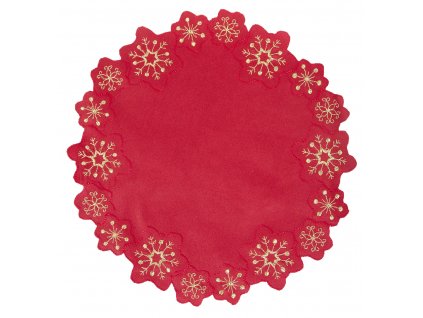 Dekorační ozdobný ubrousek HEXAGON, červená, Ø 30 cm Essex