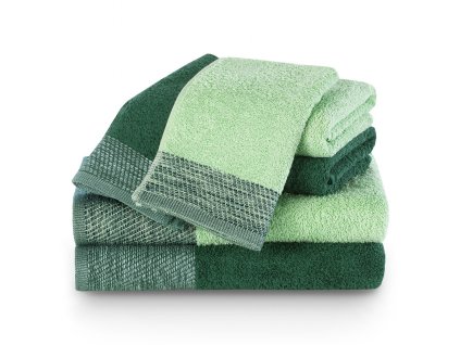 Dárkový set 6 ks ručníků 100% bavlna ARICA 2x ručník 50x100 cm, 2x osuška 70x140 cm a 2x ručník 30x50 cm zelená/pistáciová 460 gr Mybesthome