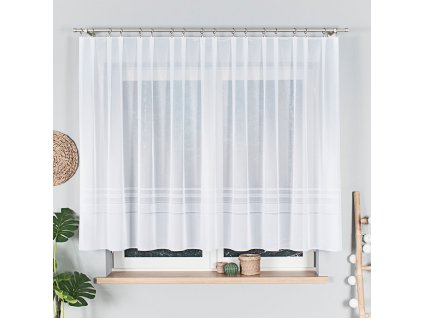 Dekorační vzorovaná záclona ZOJA 140 bílá 300x140 cm (cena za 1 kus) MyBestHome