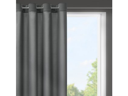 Dekorační krátký závěs s kroužky NIKY tmavě šedá 140x175 cm (cena za 1 kus) MyBestHome