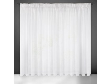 Dekorační záclona s leskem s řasící páskou s tunýlkem SYLVA bílá 350x250 cm MyBestHome