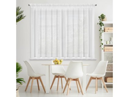 Dekorační záclona s leskem s řasící páskou s tunýlkem SYLVA bílá 350x150 cm MyBestHome