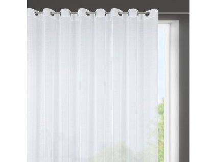 Dekorační krátká záclona s jemnou strukturou s kroužky MILANO bílá 400x150 cm MyBestHome