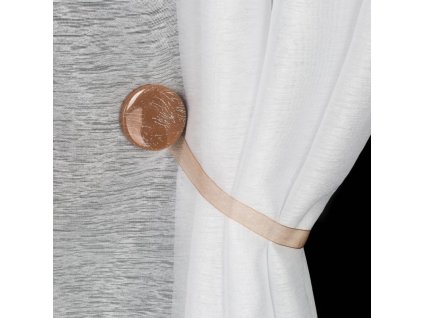 Dekorační ozdobná spona na závěsy s magnetem SWEN hnědá, Ø 4 cm Mybesthome