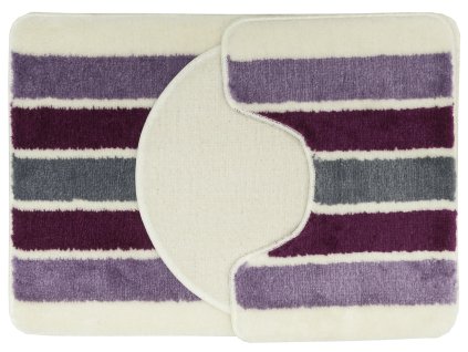 Koupelnová + WC předložka - sada 3 ks GOTHA fialová 50x70 cm, 40x50 cm, 47x51 cm MultiDecor