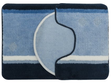 Koupelnová + WC předložka - sada 3 ks GOTHA modrá 50x70 cm, 40x50 cm, 47x51 cm MultiDecor