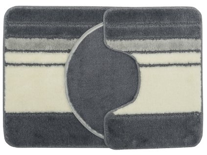 Koupelnová + WC předložka - sada 3 ks GOTHA šedá/bílá 50x70 cm, 40x50 cm, 47x51 cm MultiDecor