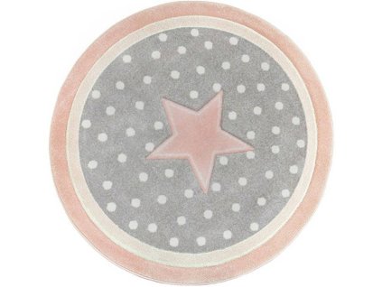 Kusový vzorovaný koberec DIAMOND - PINK STARS Ø 120 cm Multidecor