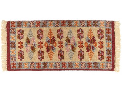 Kusový oboustranný vzorovaný koberec KILIM - LEAVES vínová více rozměrů Multidecorl