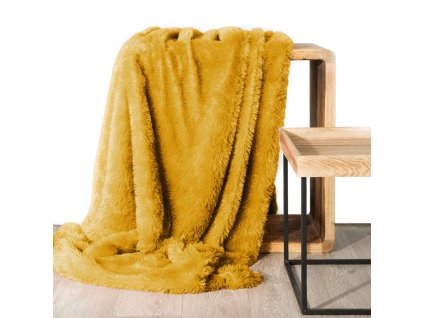 Deka z mikrovlákna TERCA mustard/hořčicová 150x200 cm Mybesthome