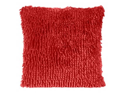 Polštář SHAGGY s hustým vlasem, červená, 40x40 cm Mybesthome