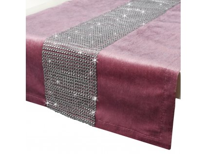 Ubrus - běhoun na stůl CAMILA růžová 40x140 cm VELVET mikrovlákno Mybesthome