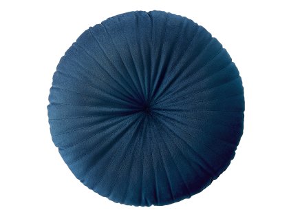Polštář s výplní MILO tmavě modrá Ø 45 cm x 15 cm Mybesthome