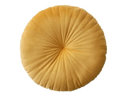Polštář s výplní MILO mustard/hořčicová Ø 45 cm x 15 cm Mybesthome