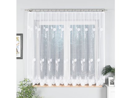 Dekorační vzorovaná záclona HELENA LONG 160 bílá 300x160 cm MyBestHome