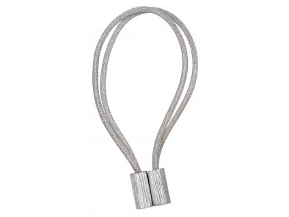 Dekorační ozdobná šňůra na závěsy s magnetem GIBSON, stříbrná 46 cm Mybesthome