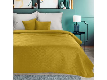 Přehoz na postel JANSEN mustard/hořčicová 170x210 cm Mybesthome