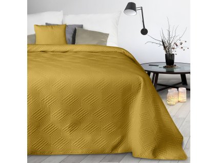 Přehoz na postel JOSEF mustard/hořčicová 170x210 cm Mybesthome