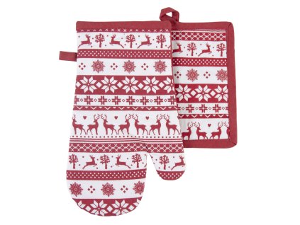 Kuchyňský set rukavice/chňapka FESTIVE FEAST - SCANDI 18x30 cm/20X20 cm ESSEX
