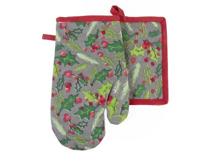 Kuchyňský set rukavice/chňapka FESTIVE FEAST - CESMÍNA 18x30 cm/20X20 cm ESSEX