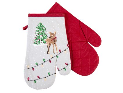 Kuchyňské rukavice chňapky FESTIVE FEAST - SRNKA 18x30 cm Essex