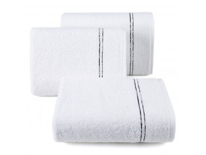 Bavlněný froté ručník s proužkem REGI 50x90 cm, bílá, 450 gr Mybesthome