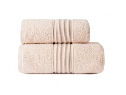 Bavlněný froté ručník s bordurou NAOMI 50x90 cm, světlá béžová, 500 gr Mybesthome