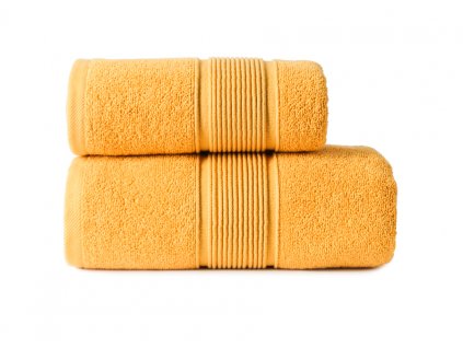 Bavlněný froté ručník s bordurou NAOMI 50x90 cm, mustard/hořčicová, 500 gr Mybesthome