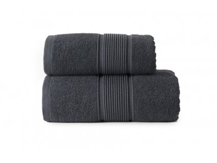 Bavlněný froté ručník s bordurou NAOMI 50x90 cm, tmavě šedá, 500 gr Mybesthome