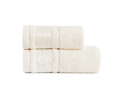 Bavlněný froté ručník s bordurou PAOLA 50x90 cm krémová 450 gr Mybesthome