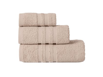 Bavlněný froté ručník s proužky MODERN 50x90 cm béžová 450 gr Mybesthome