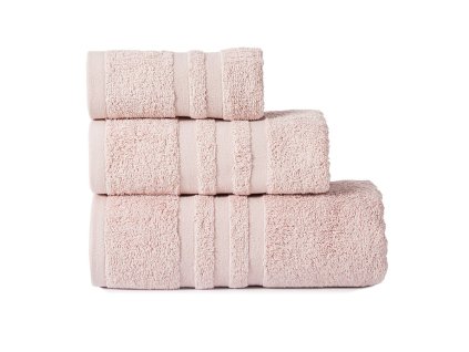 Bavlněný froté ručník s proužky MODERN 50x90 cm pudrová 450 gr Mybesthome