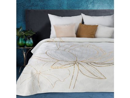 Přehoz na postel LOTOS bílá/zlatá 170x210 cm Mybesthome