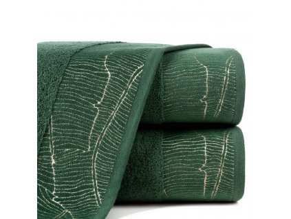 Bavlněný froté ručník s bordurou METALIC 50x90 cm, zelená, 480 gr Mybesthome