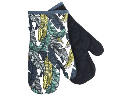 Kuchyňské bavlněné rukavice - chňapky BANANA JUNGLE zelená 100% bavlna 19x30 cm Essex
