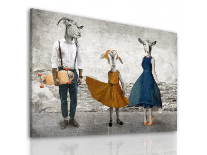 Obraz na plátně GOAT FAMILY - BB různé rozměry Ludesign