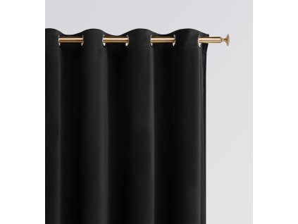 Dekorační velvet závěs s kroužky VELVETIA černá 140x250 cm (cena za 1 kus) MyBestHome