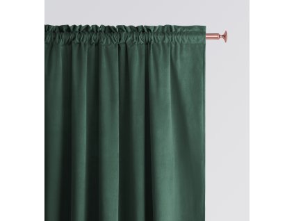 Dekorační závěs s řasící páskou VELVETIA TAPE tmavě zelená 140x250 cm (cena za 1 kus) MyBestHome