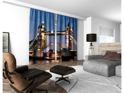 3D dekorační závěs 205V TOWER BRIDGE 160x250 cm set 2 kusy MyBestHome