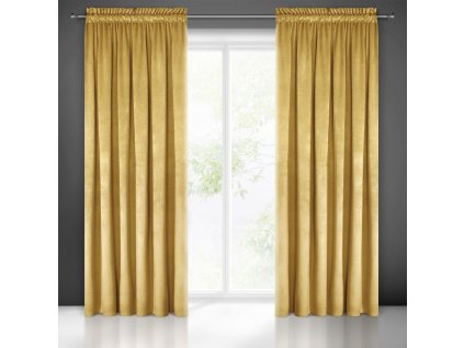 Dekorační závěs PIERRE CARDIN 300 mustard/hořčicová 140x300 cm (cena za 1 kus) MyBestHome