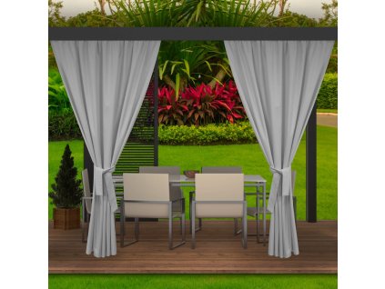 Venkovní zahradní závěs s tunýlkem MIAMI světle šedá 155x220 cm, 155x240 cm (cena za 1 kus) MyBestHome