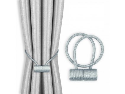 Dekorační ozdobná spona na závěsy s magnetem HANOI stříbrná Mybesthome 2 kusy v balení