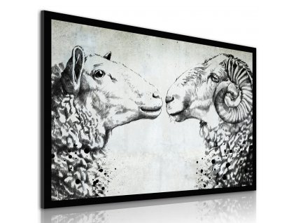 Obraz na plátně SHEEP LOVE různé rozměry Ludesign