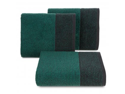 Bavlněný froté ručník LEO 50x90 cm, černá/zelená, 500 gr Mybesthome
