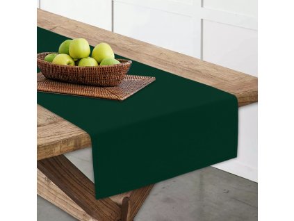 Ubrus - běhoun na stůl MANUEL lahvově zelená více rozměrů Mybesthome
