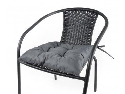 Zahradní prošívaný sedák na židli TRENTO tmavě šedá 42x42 cm Mybesthome