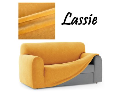 Napínací potah na dvojkřeslo z mikrovlákna LASSIE II. mustard/hořčicová, 135-175 cm Mybesthome