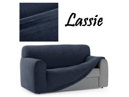 Napínací potah na dvojkřeslo z mikrovlákna LASSIE II. modrá, 135-175 cm Mybesthome