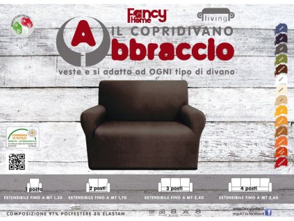 Napínací potah na 1 křeslo ABRACCIO hnědá, 75-125 cm Mybesthome